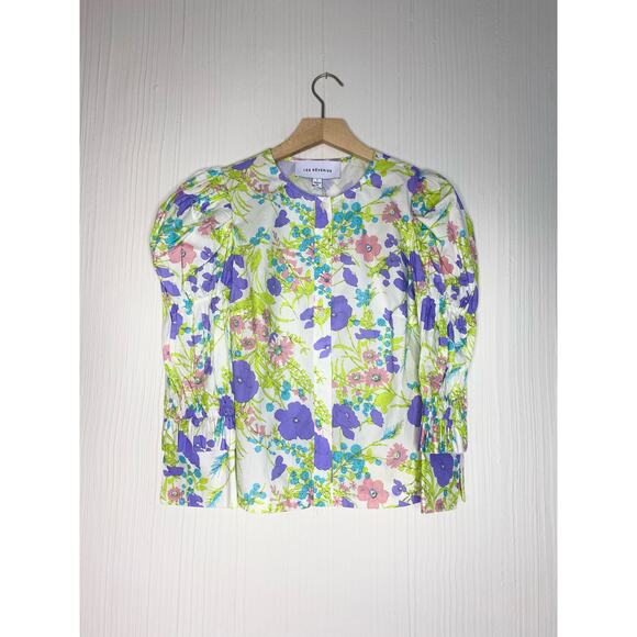 LES REVERIES Elizabeth Floral Puff Sleeve Blouse US SMALL NWT $295 - Picture 9 of 13